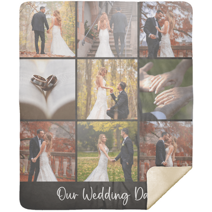 Custom Photo Blanket with Text – Personalized Gift for Anniversaries, Memorials, Couples & More