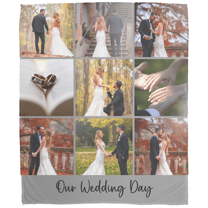 Custom Photo Blanket with Text – Personalized Gift for Anniversaries, Memorials, Couples & More