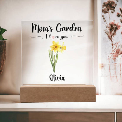 Mom's Garden Square Acrylic Plaque