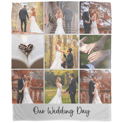 Custom Photo Blanket with Text – Personalized Gift for Anniversaries, Memorials, Couples & More