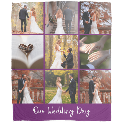 Custom Photo Blanket with Text – Personalized Gift for Anniversaries, Memorials, Couples & More