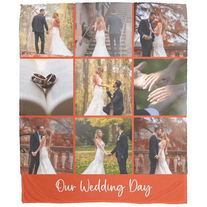 Custom Photo Blanket with Text – Personalized Gift for Anniversaries, Memorials, Couples & More