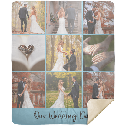 Custom Photo Blanket with Text – Personalized Gift for Anniversaries, Memorials, Couples & More