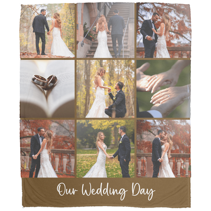 Custom Photo Blanket with Text – Personalized Gift for Anniversaries, Memorials, Couples & More