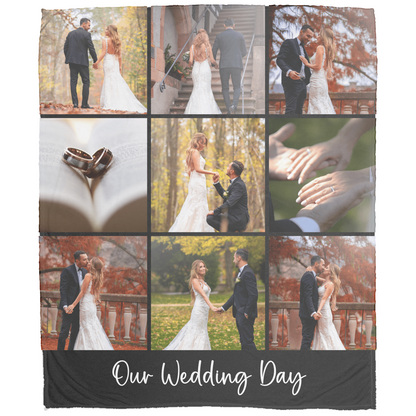 Custom Photo Blanket with Text – Personalized Gift for Anniversaries, Memorials, Couples & More