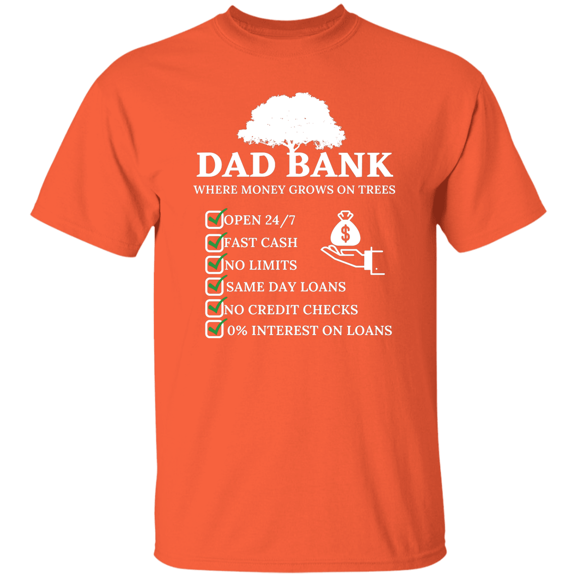 Dad Bank T-Shirt White Print