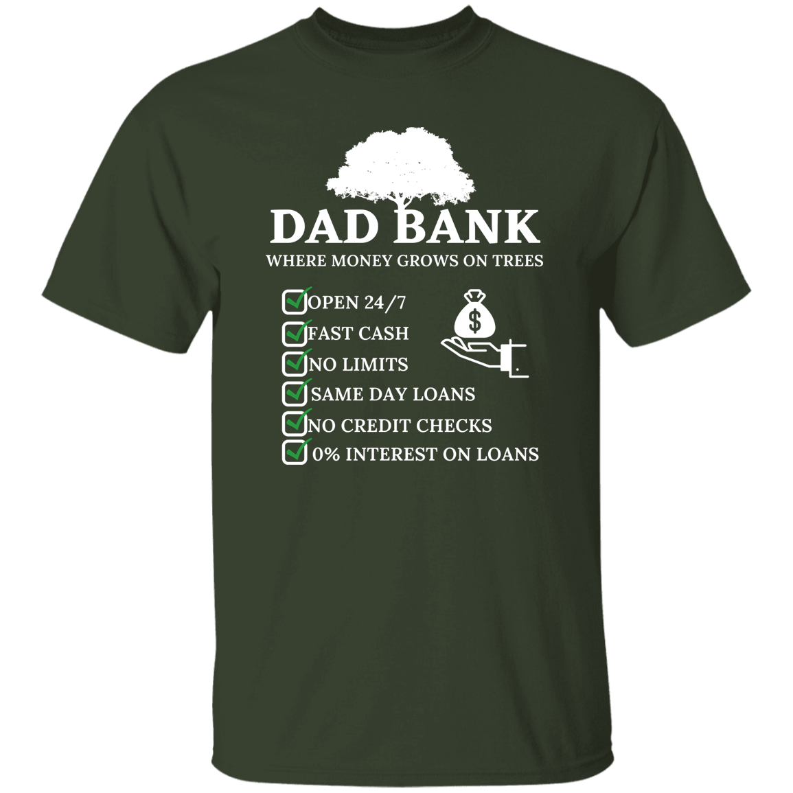 Dad Bank T-Shirt White Print