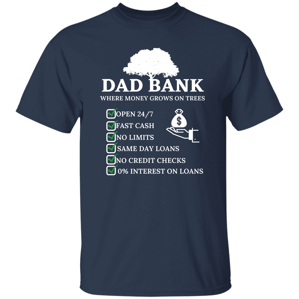 Dad Bank T-Shirt White Print