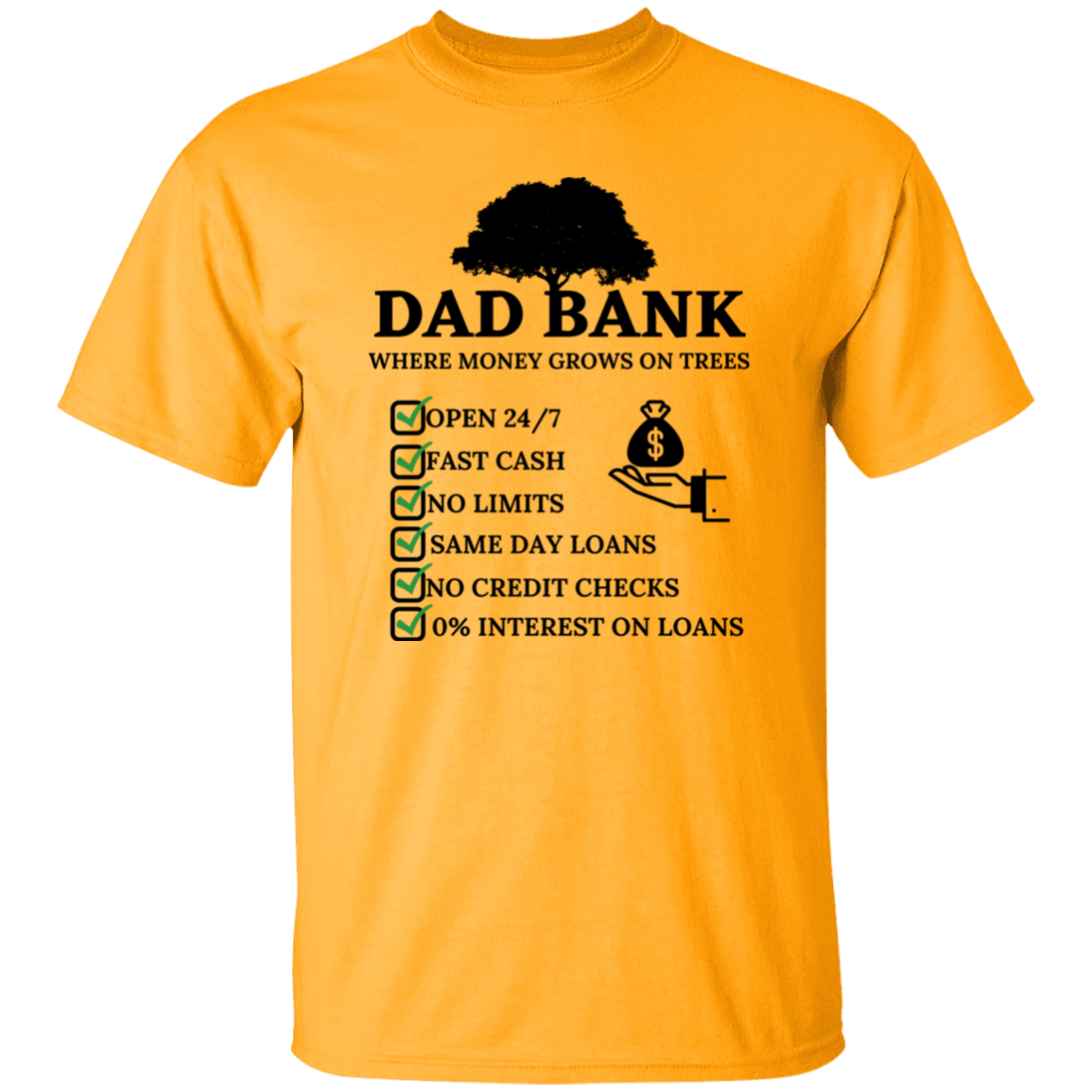 Dad Bank T-Shirt Black Print