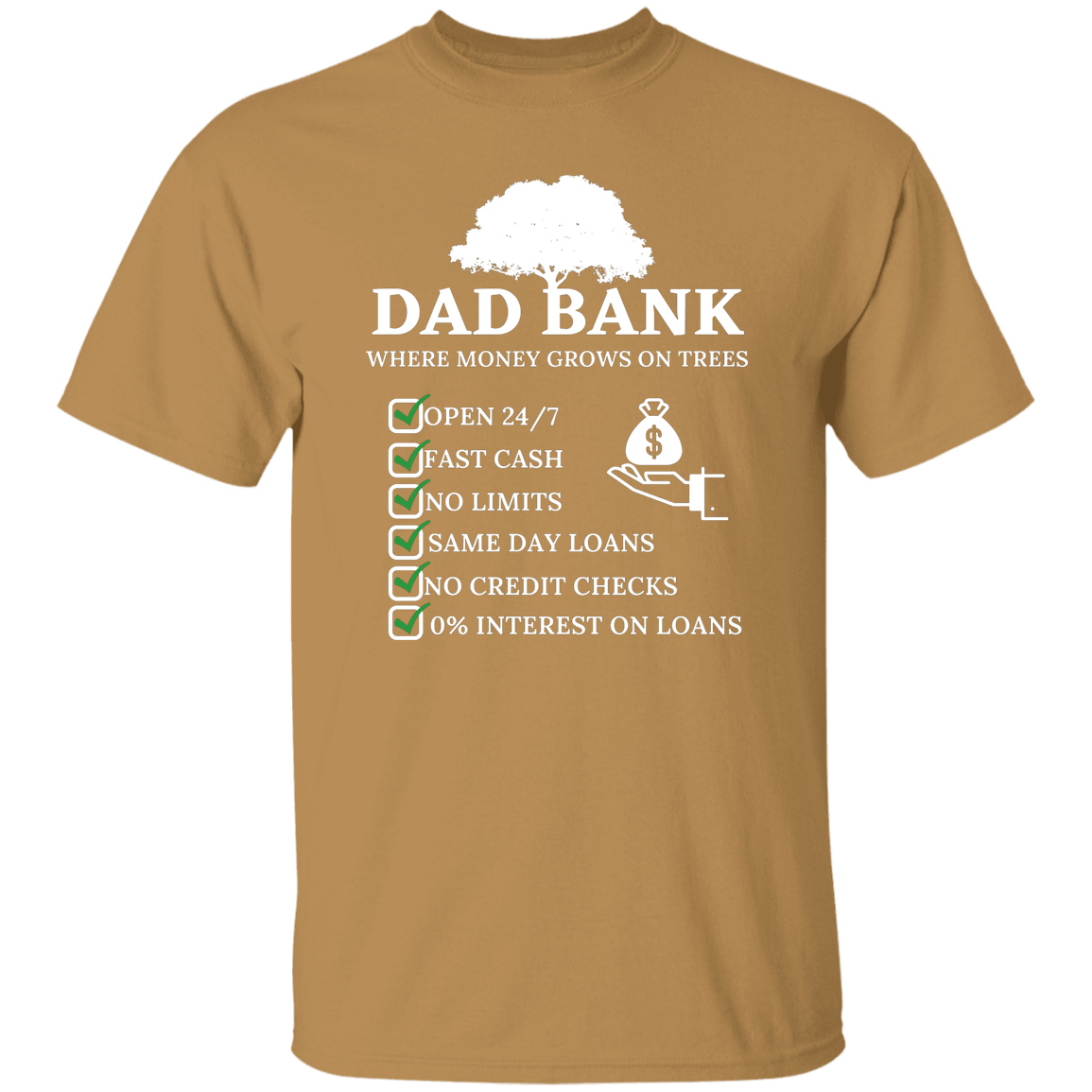 Dad Bank T-Shirt White Print