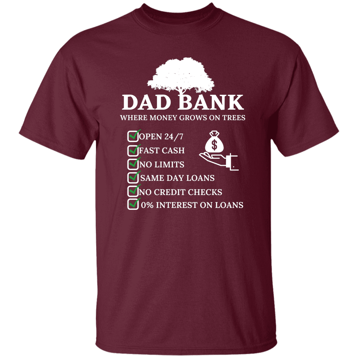 Dad Bank T-Shirt White Print