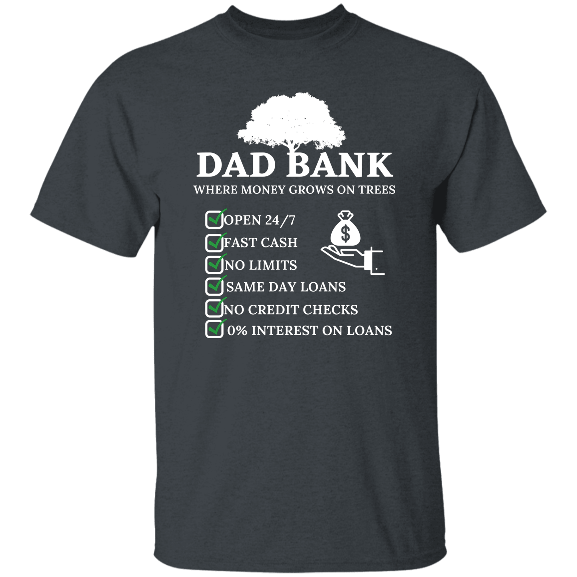 Dad Bank T-Shirt White Print