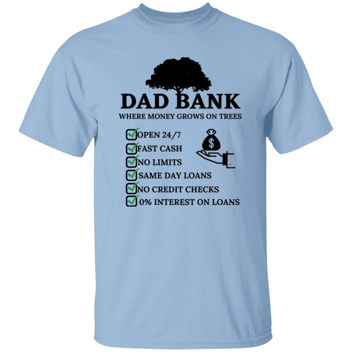 Dad Bank T-Shirt Black Print