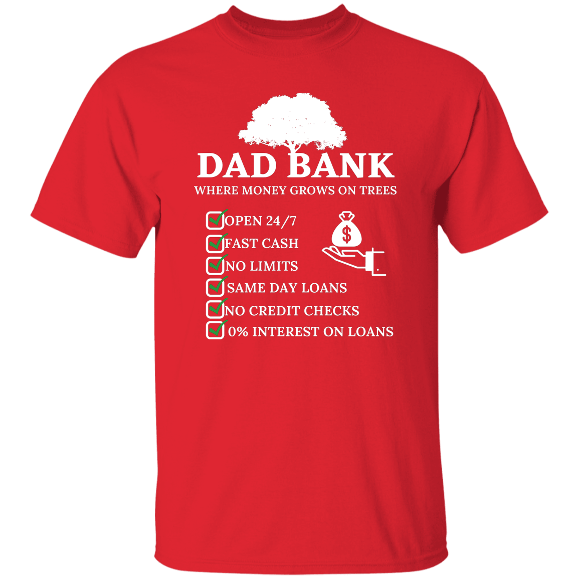 Dad Bank T-Shirt White Print