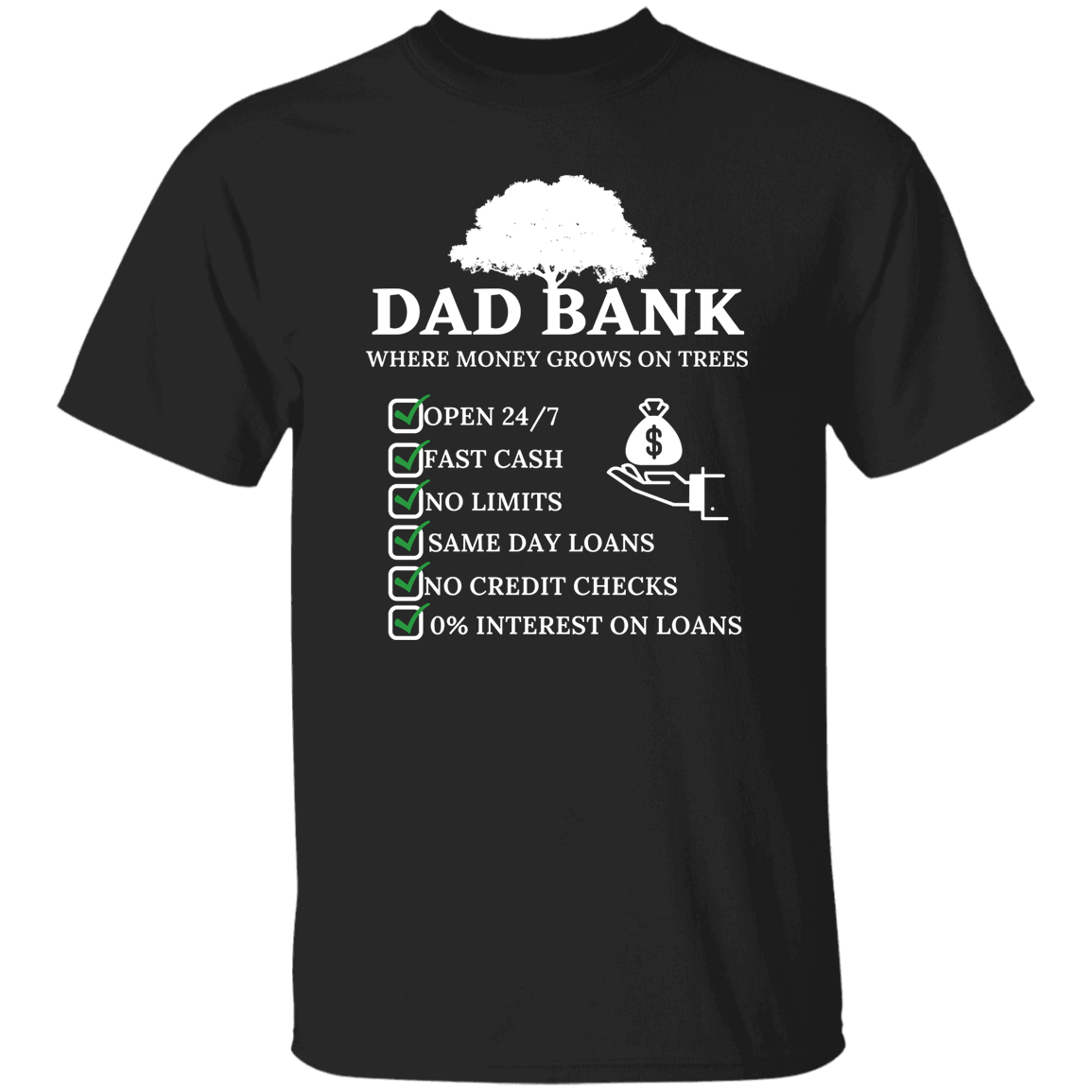 Dad Bank T-Shirt White Print