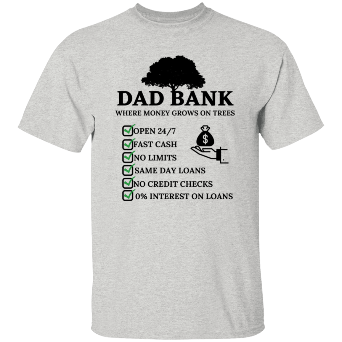 Dad Bank T-Shirt Black Print