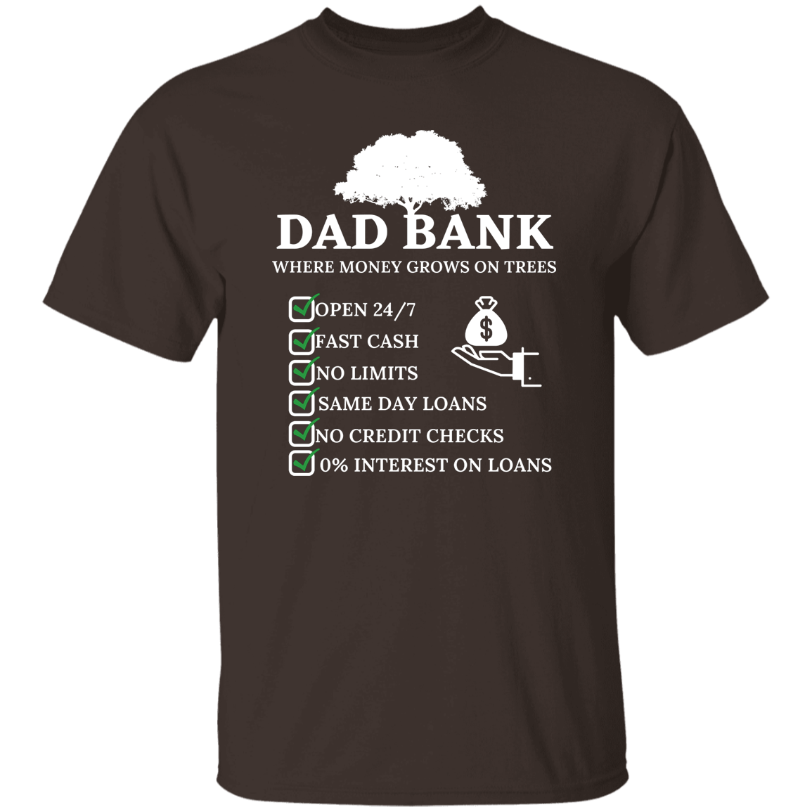 Dad Bank T-Shirt White Print