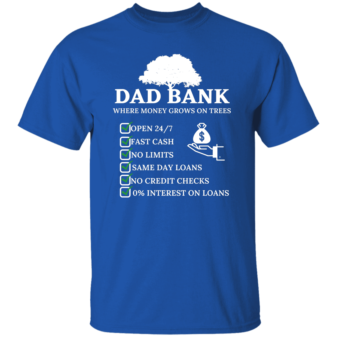 Dad Bank T-Shirt White Print