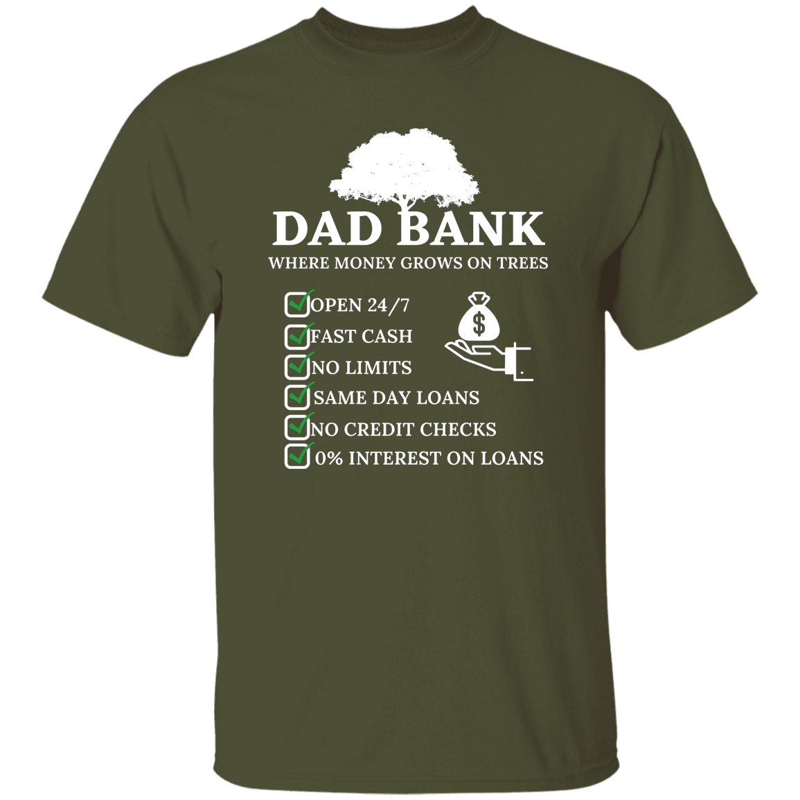 Dad Bank T-Shirt White Print