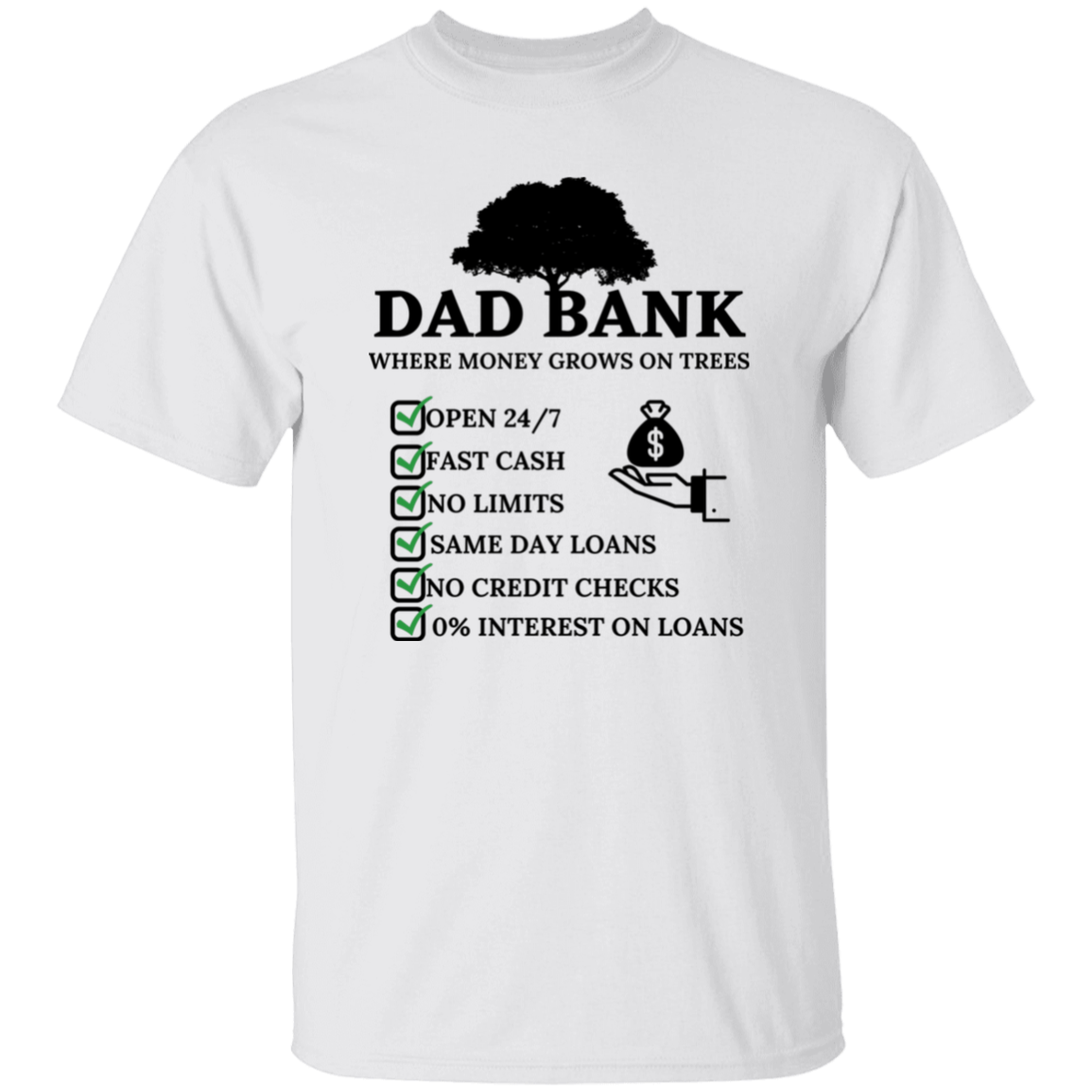 Dad Bank T-Shirt Black Print