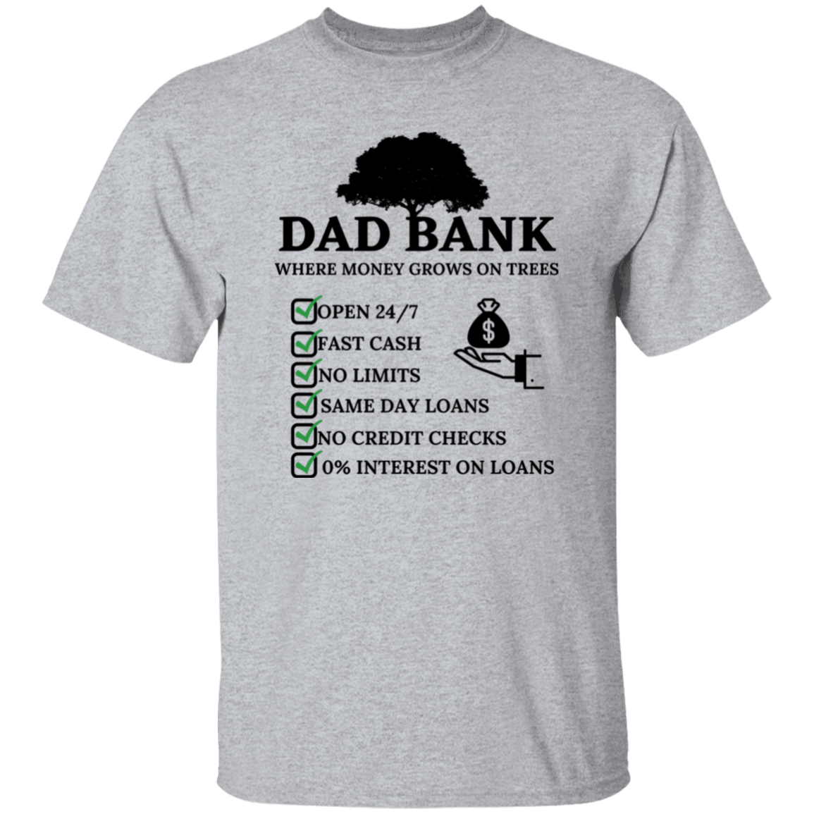 Dad Bank T-Shirt Black Print