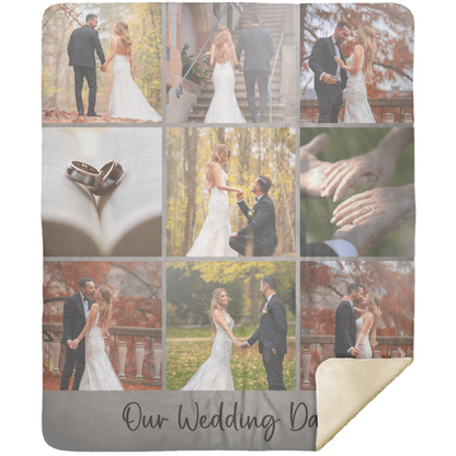 Custom Photo Blanket with Text – Personalized Gift for Anniversaries, Memorials, Couples & More