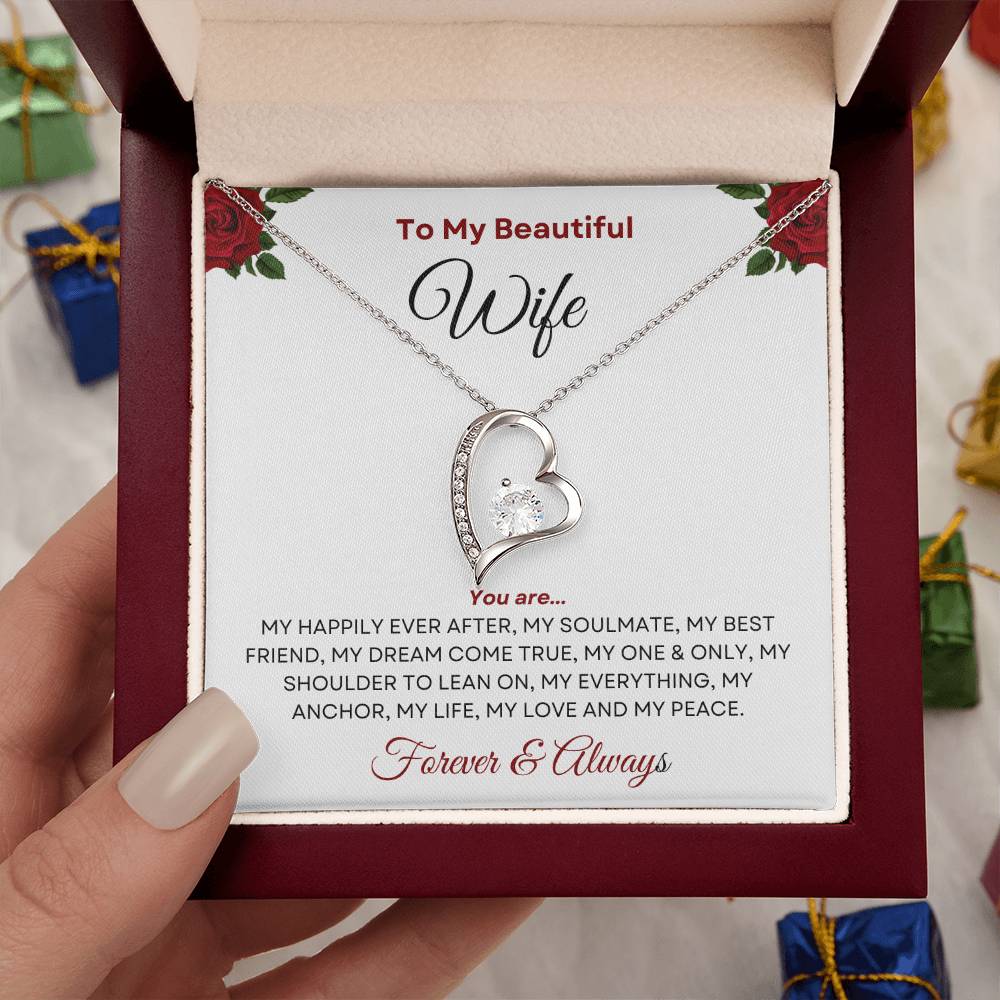 To My Beautiful Wife - My Everything Forever Love Necklace