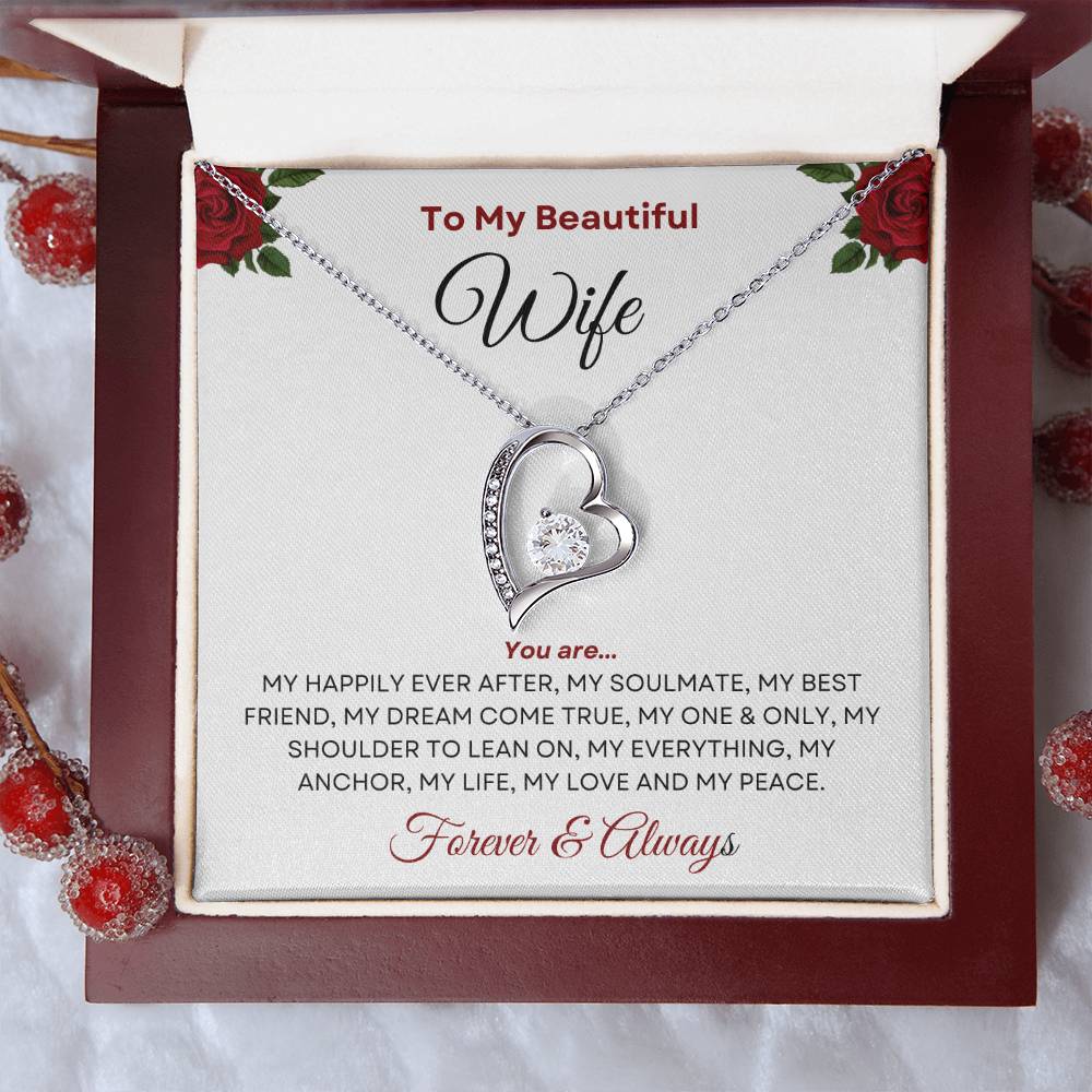 To My Beautiful Wife - My Everything Forever Love Necklace