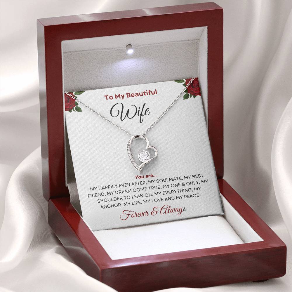 To My Beautiful Wife - My Everything Forever Love Necklace