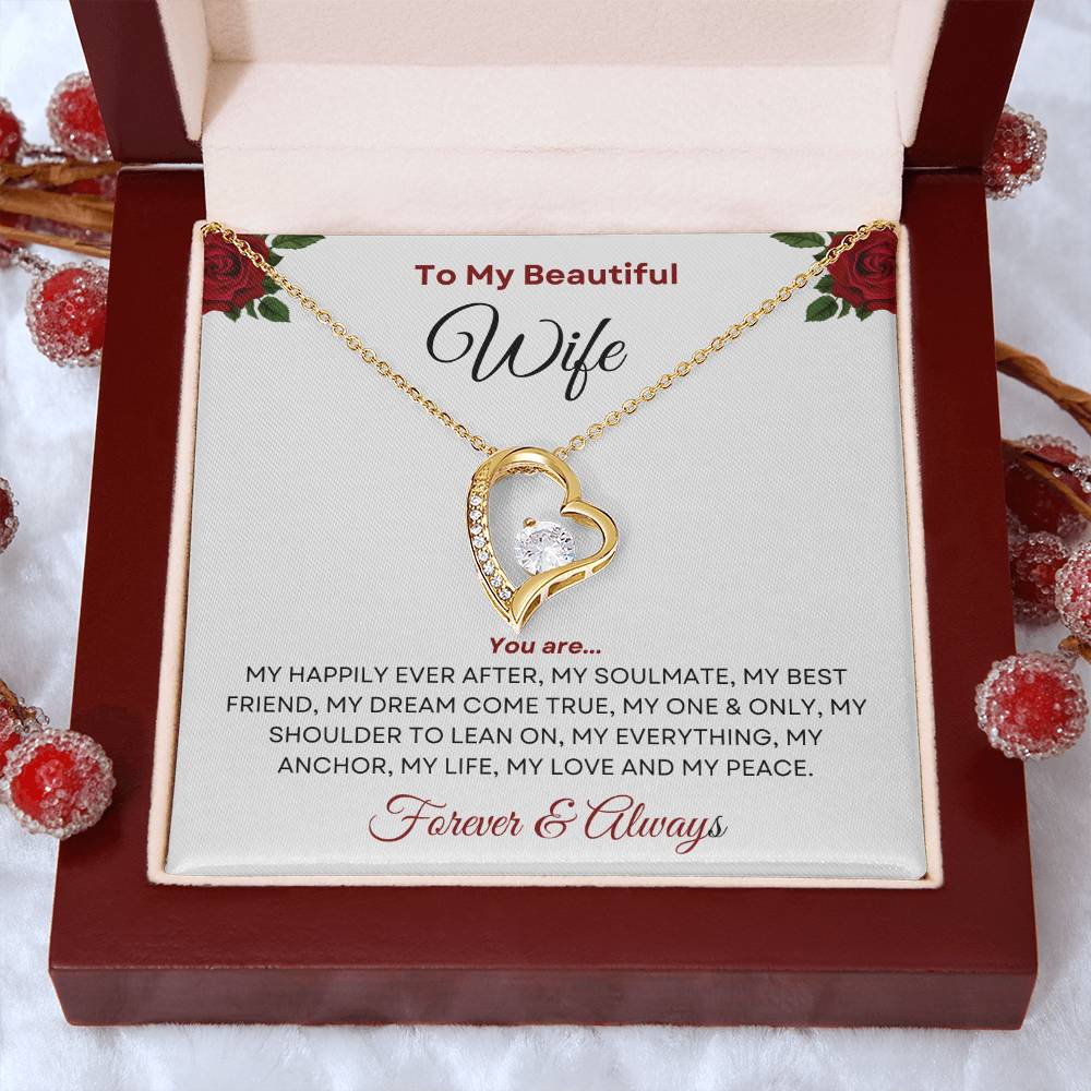 To My Beautiful Wife - My Everything Forever Love Necklace