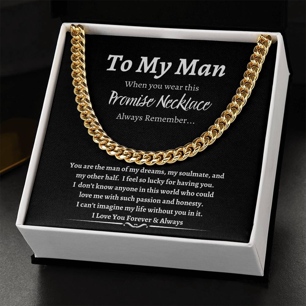 To My Man Promise Necklace-Black Background