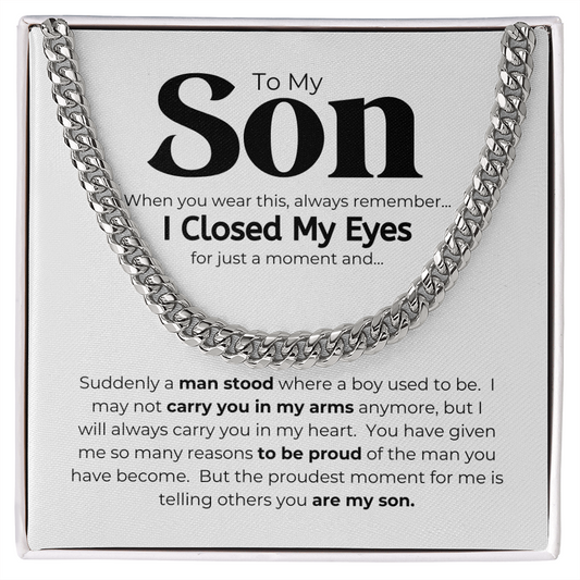 To My Son Always Remember Cuban Link Chain necklace