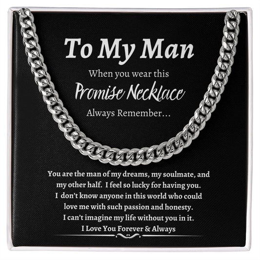 To My Man Promise Necklace-Black Background