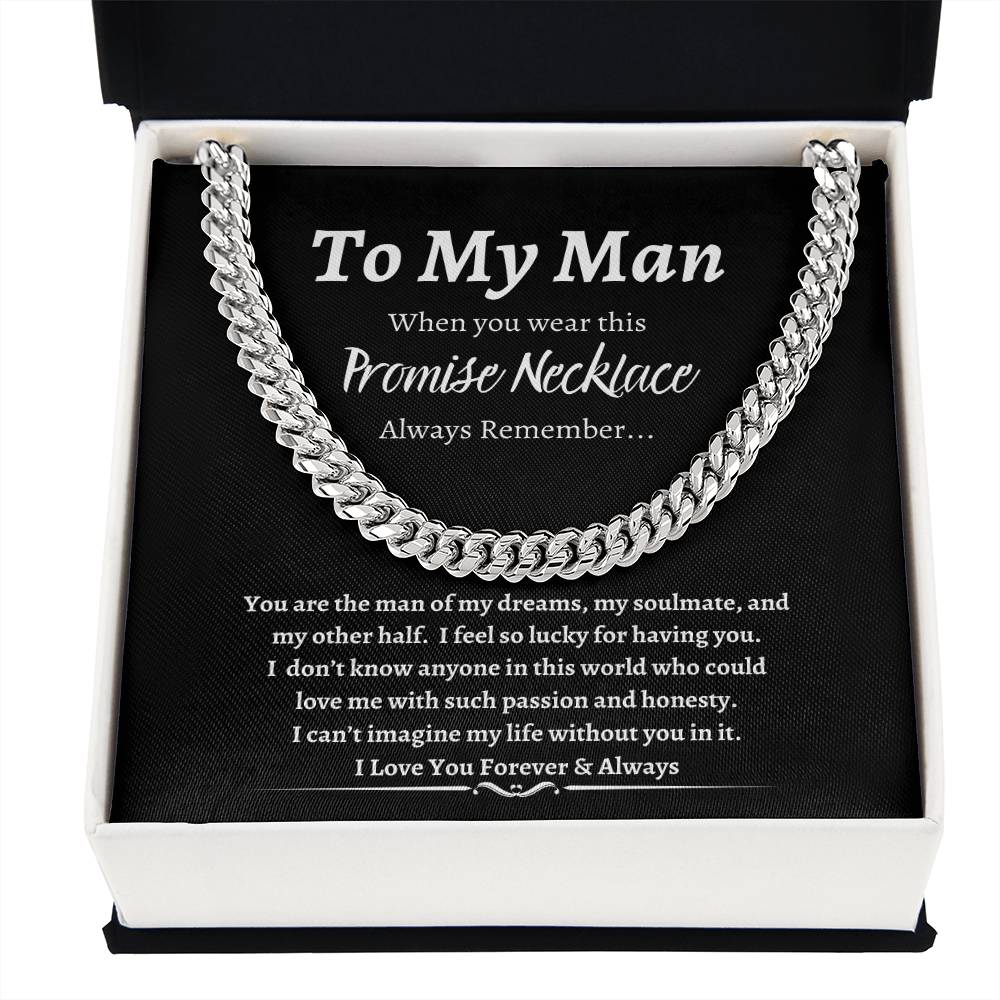 To My Man Promise Necklace-Black Background