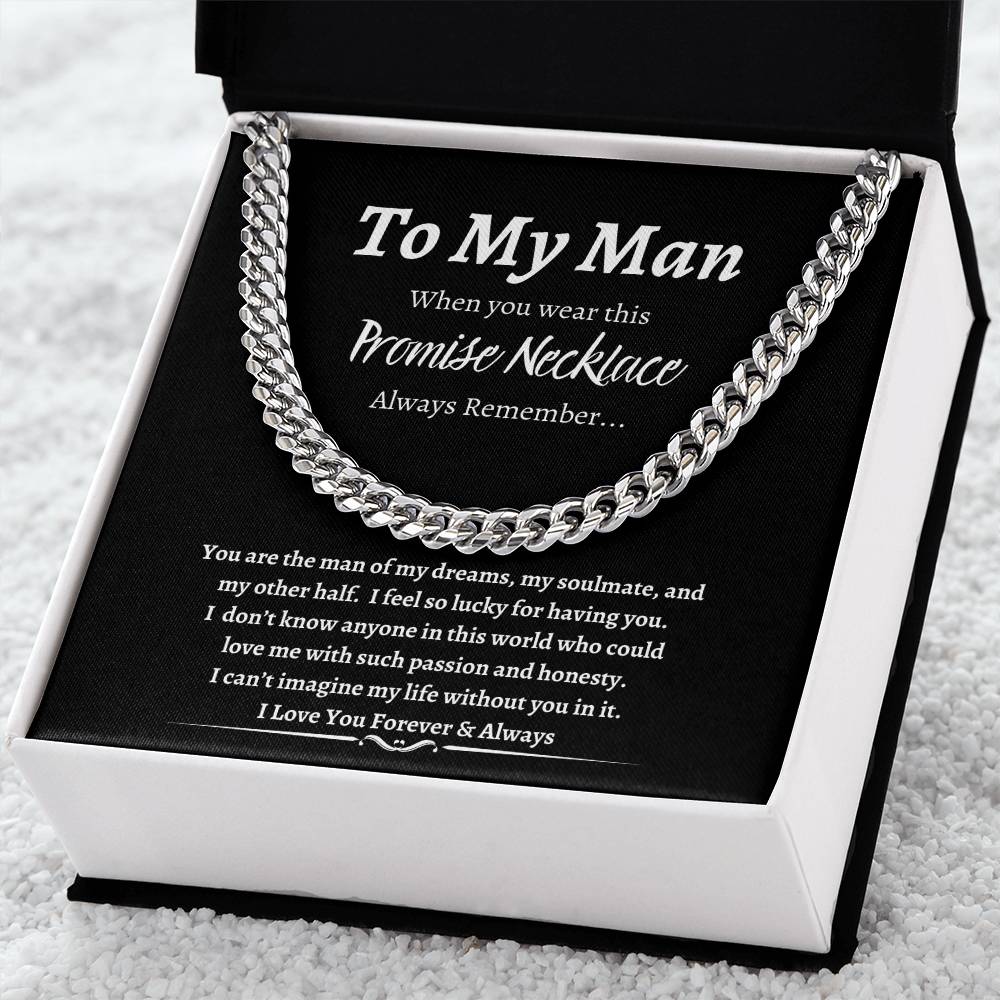 To My Man Promise Necklace-Black Background