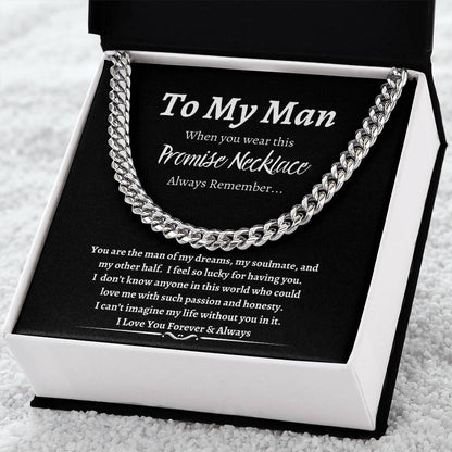 To My Man Promise Necklace-Black Background