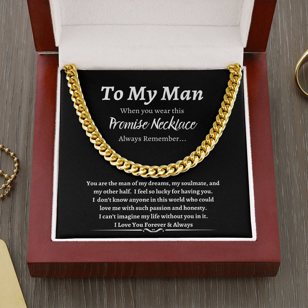 To My Man Promise Necklace-Black Background