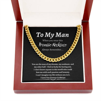 To My Man Promise Necklace-Black Background