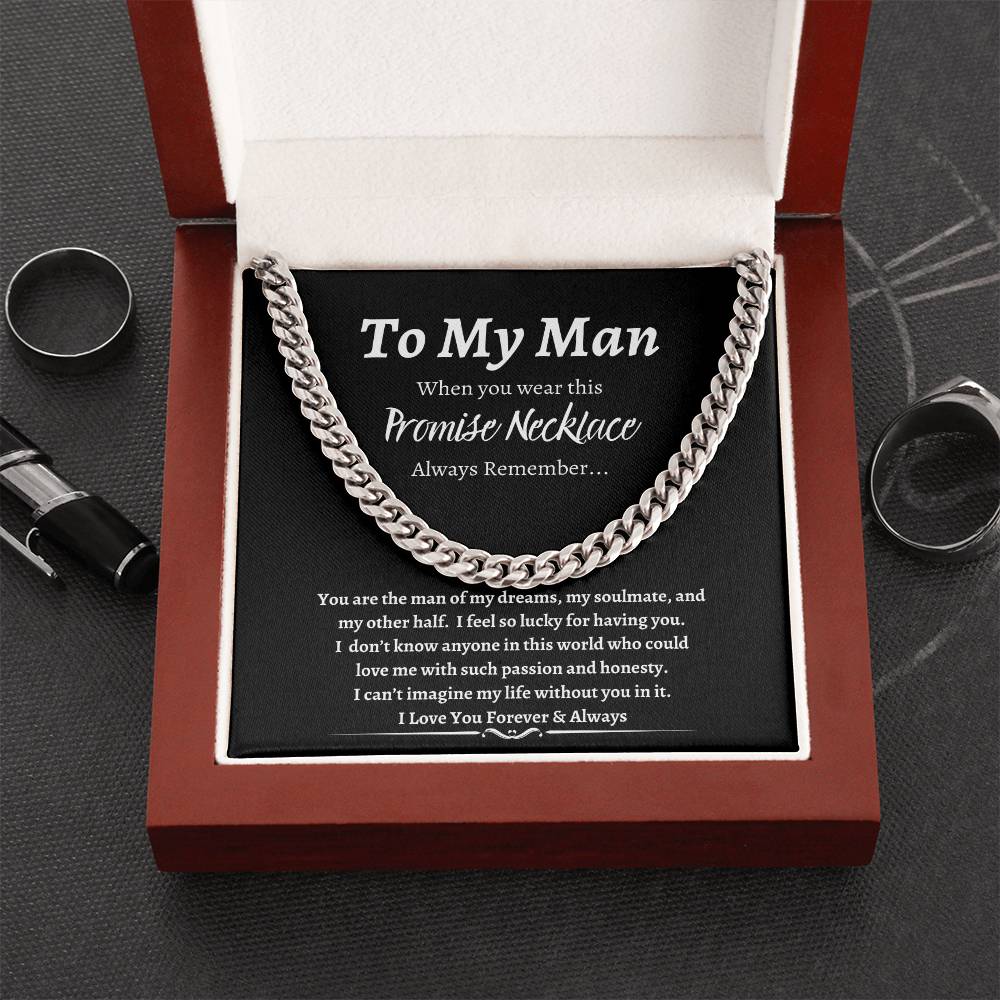 To My Man Promise Necklace-Black Background