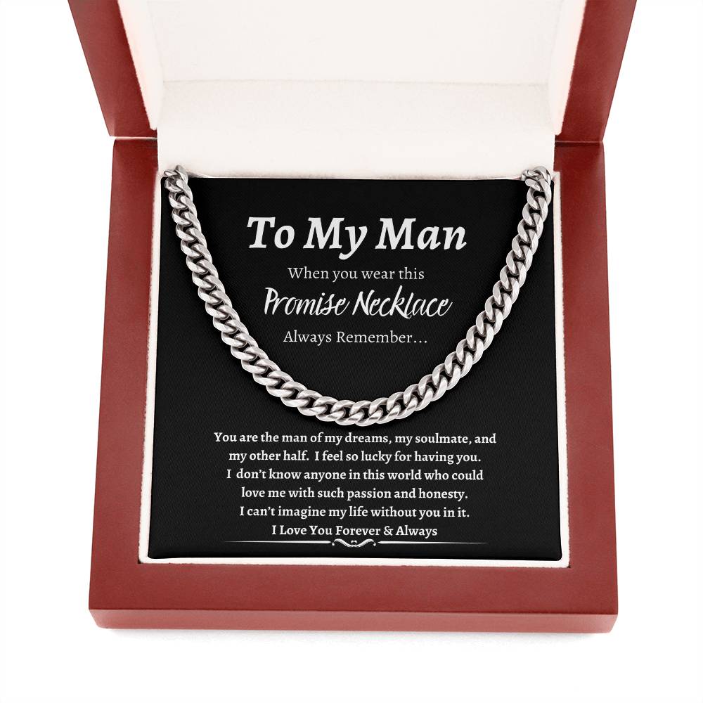 To My Man Promise Necklace-Black Background