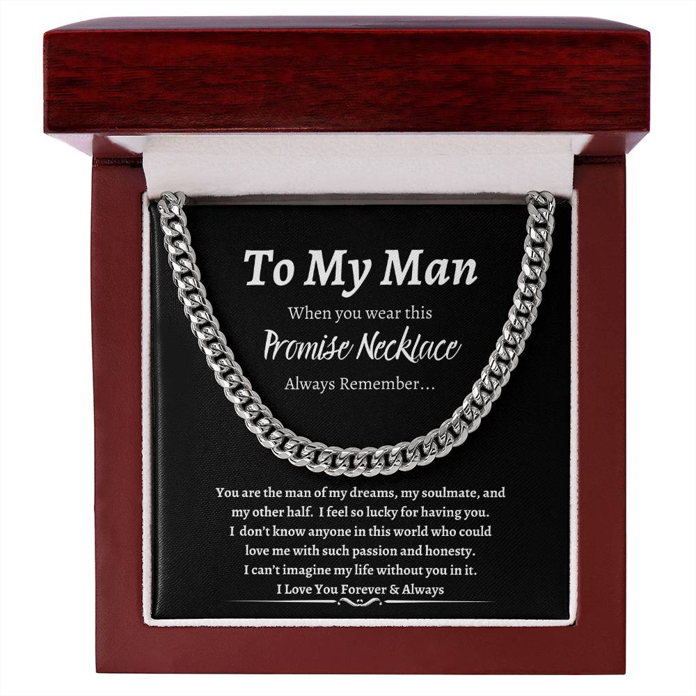 To My Man Promise Necklace-Black Background