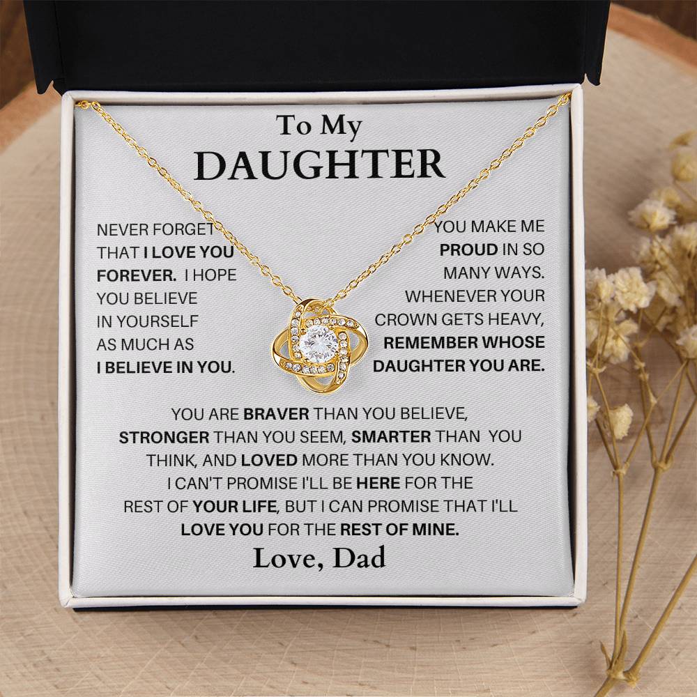 To My Daughter | Forever Love | Love Knot Necklace | From Dad