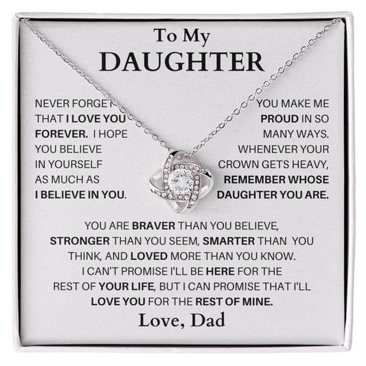 To My Daughter | Forever Love | Love Knot Necklace | From Dad