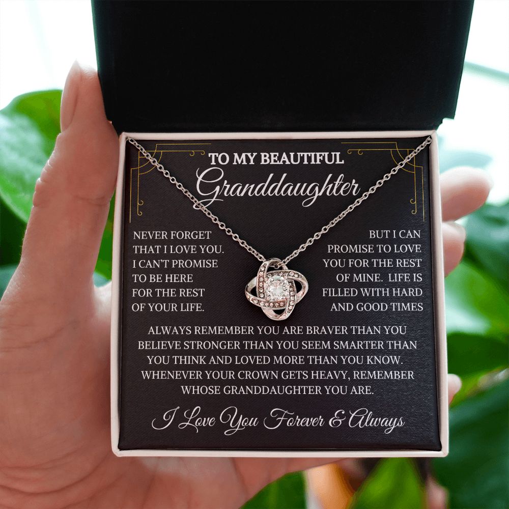 To My Beautiful Granddaughter | You are Brave | Love Knot Necklace | From Grandparents