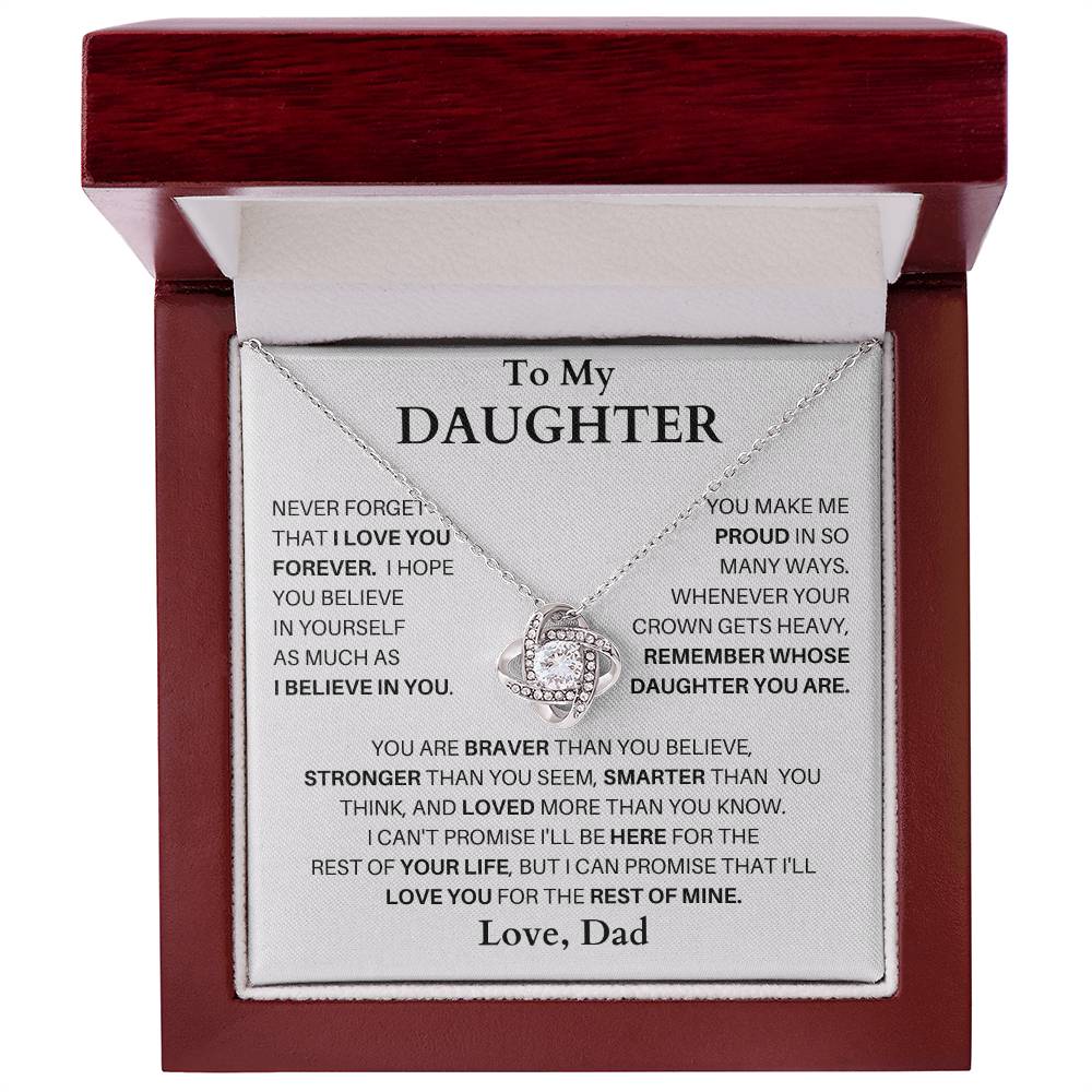 To My Daughter | Forever Love | Love Knot Necklace | From Dad