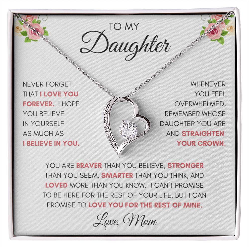 To My Daughter | You Are Braver | Forever Love Necklace | From Mom