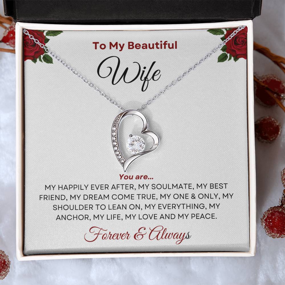 To My Beautiful Wife - My Everything Forever Love Necklace