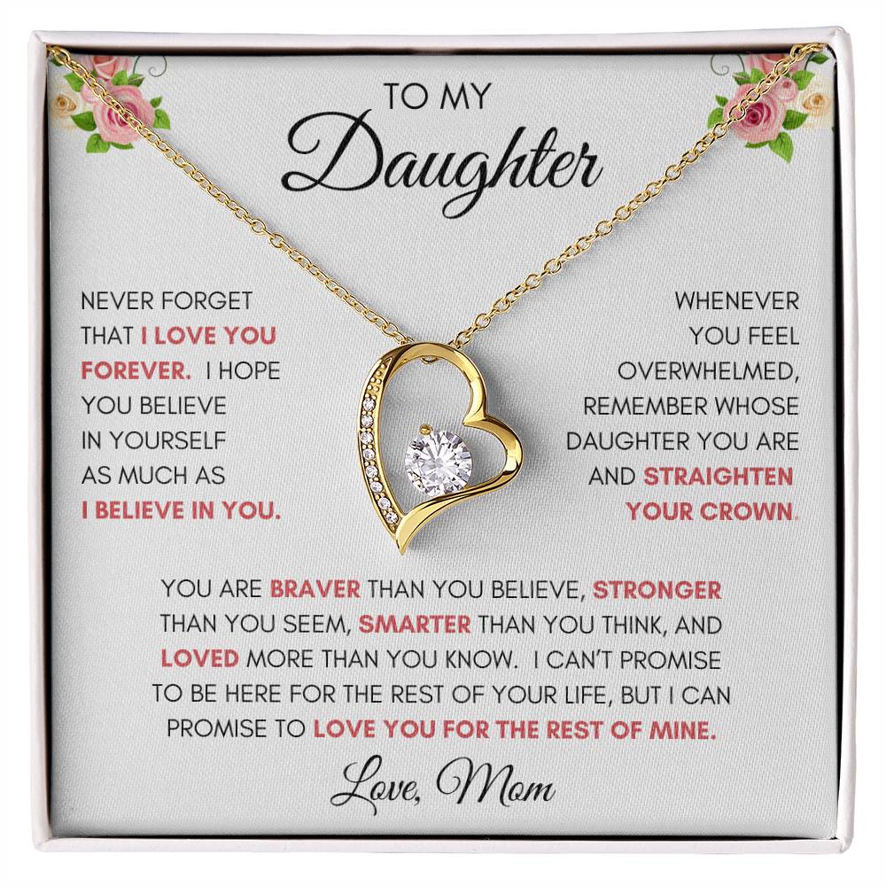 To My Daughter | You Are Braver | Forever Love Necklace | From Mom