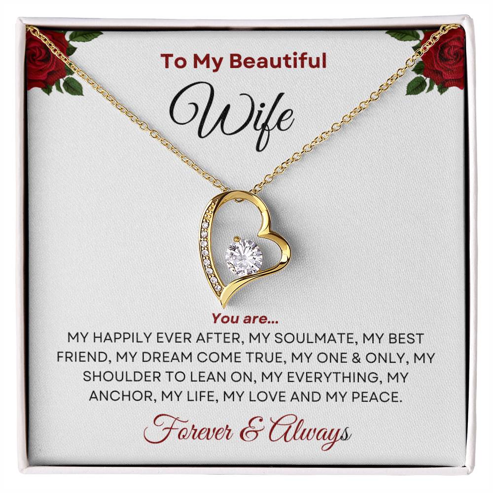 To My Beautiful Wife - My Everything Forever Love Necklace