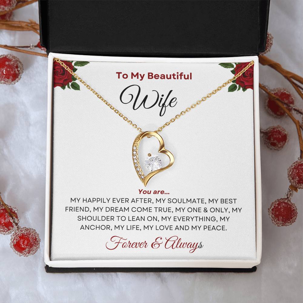 To My Beautiful Wife - My Everything Forever Love Necklace